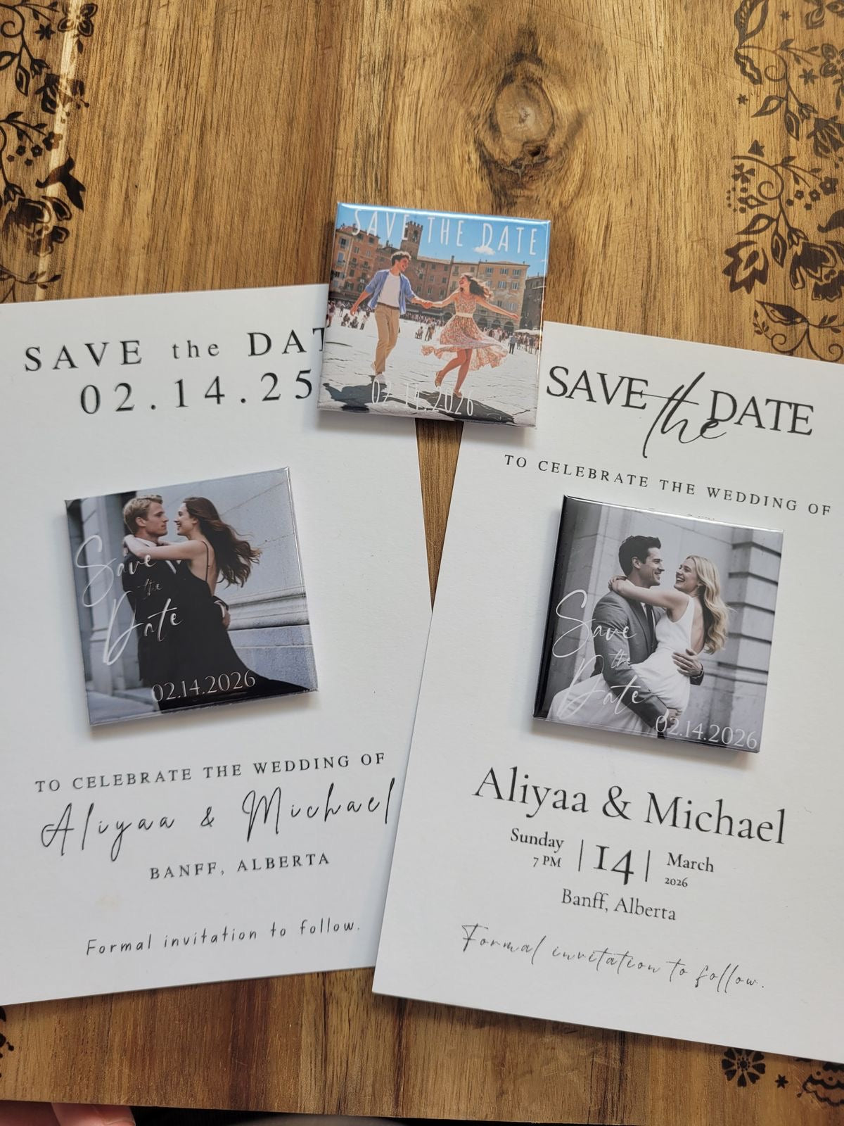Zaproszenie oraz magnes „Save the Date” z pełną personalizacją