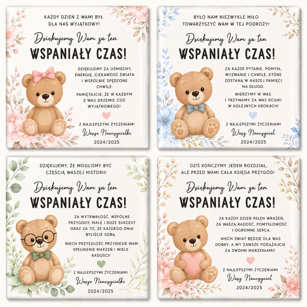 Personalizowany magnes z podziękowaniem dla uczniów