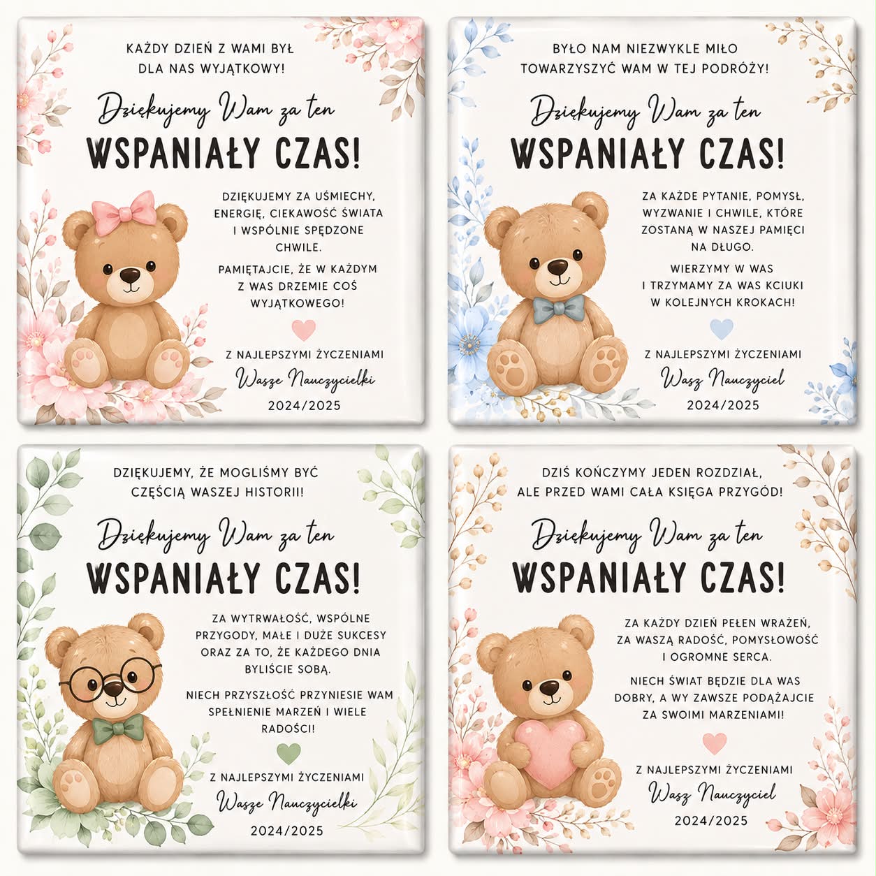 Personalizowany magnes z podziękowaniem dla uczniów
