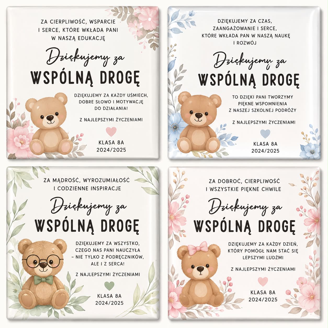 Personalizowany magnes z podziękowaniem dla nauczyciela